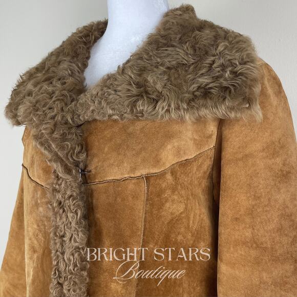 Rare Suede and Fur Jacket ASO Lorelai Gilmore Girls Brown Camel RARE HTF Y2K - Picture 10 of 15